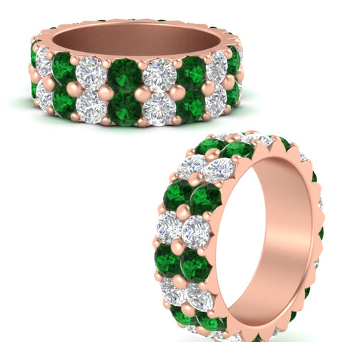 classic-dual-row-diamond-eternity-ring-with-emerald-in-rose-gold-FD11378BGEMGR-3.80CT-NL-RG