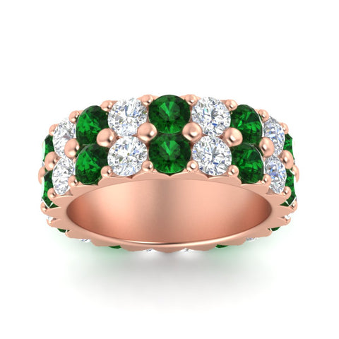 classic-dual-row-diamond-eternity-ring-with-emerald-in-rose-gold-FD11378BGEMGR-3.80CT-NL-RG
