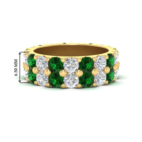 classic-dual-row-diamond-eternity-ring-with-emerald-in-yellow-gold-FD11378BGEMGR-3.80CT-NL-YG