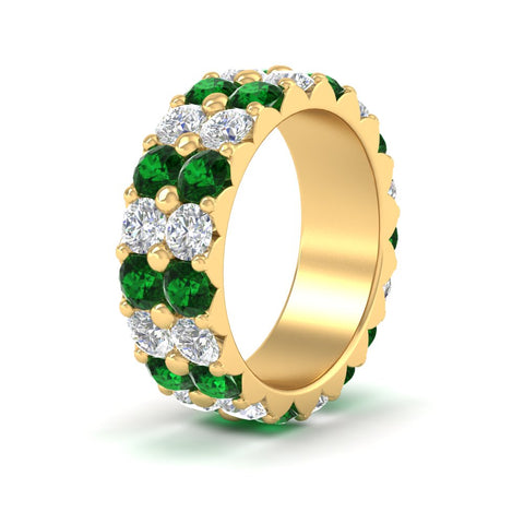 classic-dual-row-diamond-eternity-ring-with-emerald-in-yellow-gold-FD11378BGEMGR-3.80CT-NL-YG