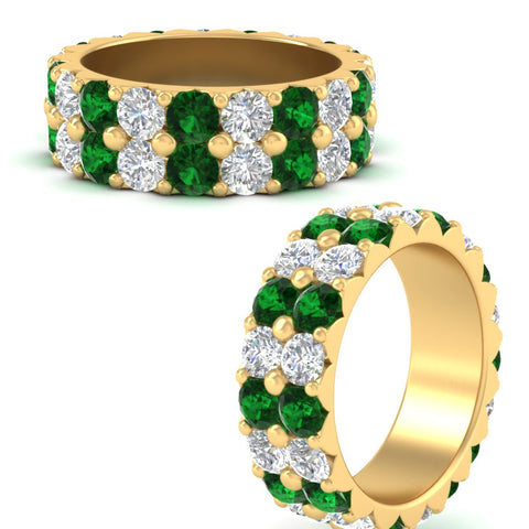 classic-dual-row-diamond-eternity-ring-with-emerald-in-yellow-gold-FD11378BGEMGR-3.80CT-NL-YG