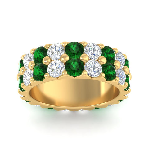 classic-dual-row-diamond-eternity-ring-with-emerald-in-yellow-gold-FD11378BGEMGR-3.80CT-NL-YG