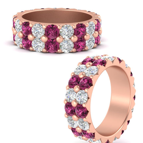 classic-dual-row-diamond-eternity-ring-with-pink-sapphire-in-rose-gold-FD11378BGSADRPI-3.80CT-NL-RG