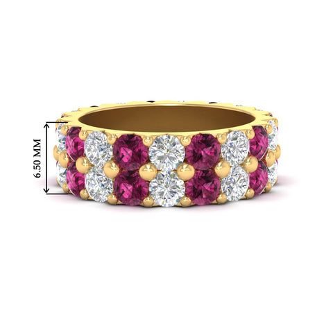 classic-dual-row-diamond-eternity-ring-with-pink-sapphire-in-yellow-gold-FD11378BGSADRPI-3.80CT-NL-YG