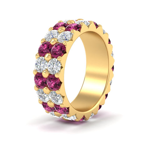 classic-dual-row-diamond-eternity-ring-with-pink-sapphire-in-yellow-gold-FD11378BGSADRPI-3.80CT-NL-YG