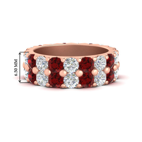 classic-dual-row-diamond-eternity-ring-with-ruby-in-rose-gold-FD11378BGRUDR-3.80CT-NL-RG