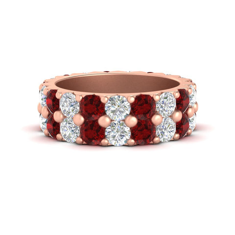 classic-dual-row-diamond-eternity-ring-with-ruby-in-rose-gold-FD11378BGRUDR-3.80CT-NL-RG