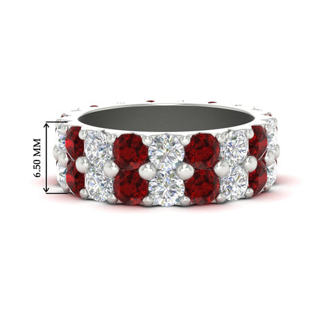 classic-dual-row-diamond-eternity-ring-with-ruby-in-white-gold-FD11378BGRUDR-3.80CT-NL-WG
