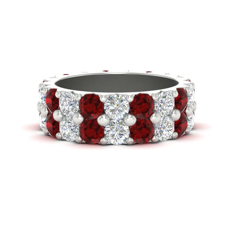 classic-dual-row-diamond-eternity-ring-with-ruby-in-white-gold-FD11378BGRUDR-3.80CT-NL-WG