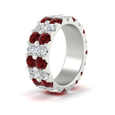 classic-dual-row-diamond-eternity-ring-with-ruby-in-white-gold-FD11378BGRUDR-3.80CT-NL-WG