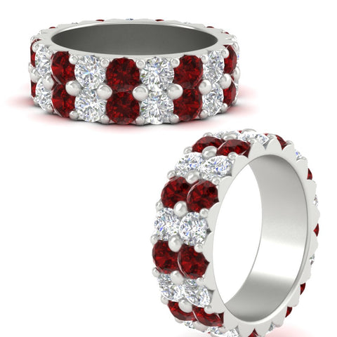 classic-dual-row-diamond-eternity-ring-with-ruby-in-white-gold-FD11378BGRUDR-3.80CT-NL-WG