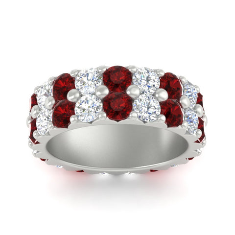 classic-dual-row-diamond-eternity-ring-with-ruby-in-white-gold-FD11378BGRUDR-3.80CT-NL-WG