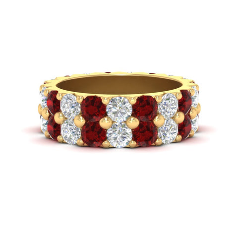 classic-dual-row-diamond-eternity-ring-with-ruby-in-yellow-gold-FD11378BGRUDR-3.80CT-NL-YG