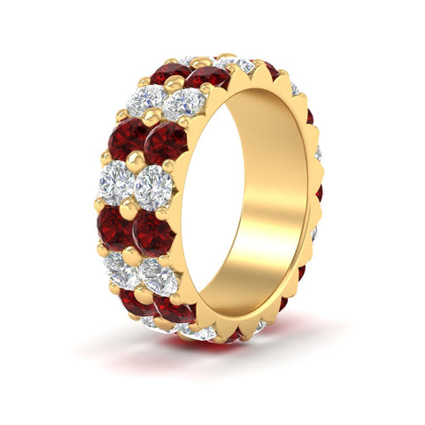 classic-dual-row-diamond-eternity-ring-with-ruby-in-yellow-gold-FD11378BGRUDR-3.80CT-NL-YG