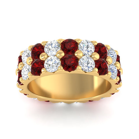 classic-dual-row-diamond-eternity-ring-with-ruby-in-yellow-gold-FD11378BGRUDR-3.80CT-NL-YG