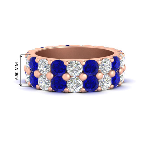 classic-dual-row-diamond-eternity-ring-with-sapphire-in-rose-gold-FD11378BGSABL-3.80CT-NL-RG