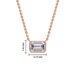 Load image into Gallery viewer, Emerald Diamond Bezel Set Solitaire Pendant
