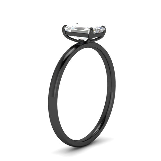 Emerald Cut 4 Prong Classic Solitaire Ring