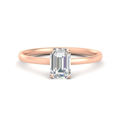 Emerald Cut 4 Prong Classic Solitaire Ring