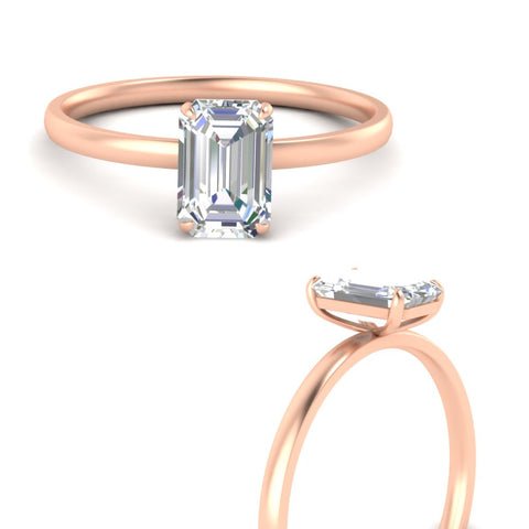 Emerald Cut 4 Prong Classic Solitaire Ring