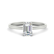 Emerald Cut 4 Prong Classic Solitaire Ring