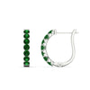 Load image into Gallery viewer, classic-emerald-huggie-hoop-earrings-in-white-gold-FDEAR11246GEMGR-NL-WG