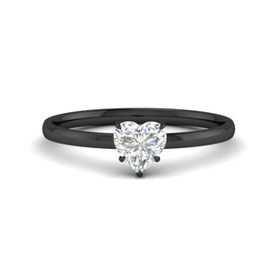 Heart Shaped 4 Prong Classic Solitaire Ring