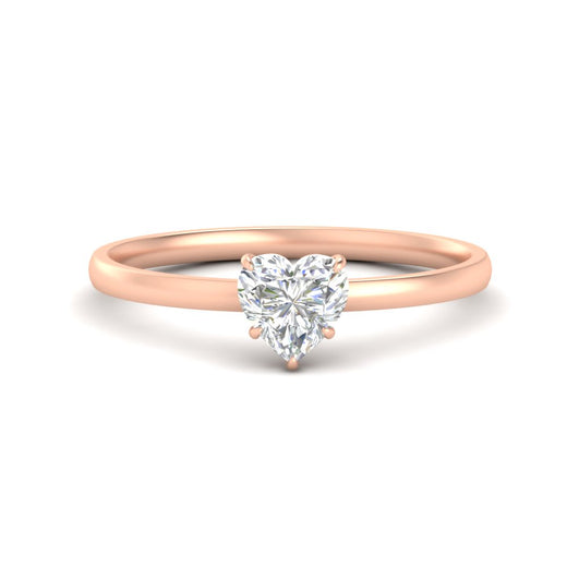 Heart Shaped 4 Prong Classic Solitaire Ring