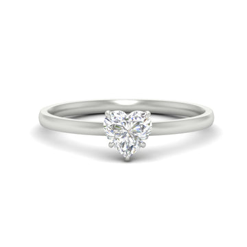 Heart Shaped 4 Prong Classic Solitaire Ring