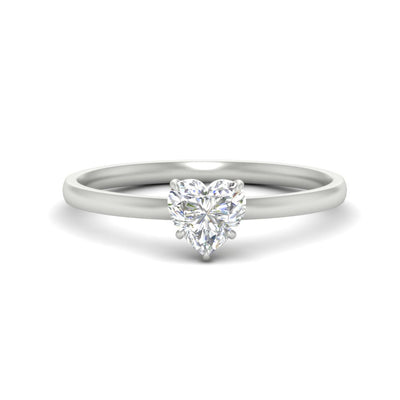 Heart Shaped 4 Prong Classic Solitaire Ring