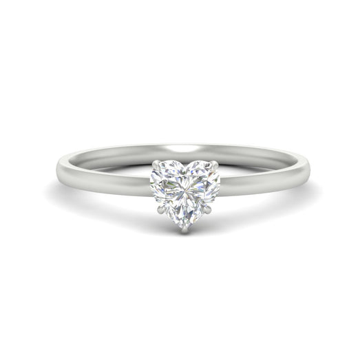 Heart Shaped 4 Prong Classic Solitaire Ring
