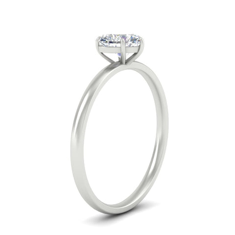 Heart Shaped 4 Prong Classic Solitaire Ring