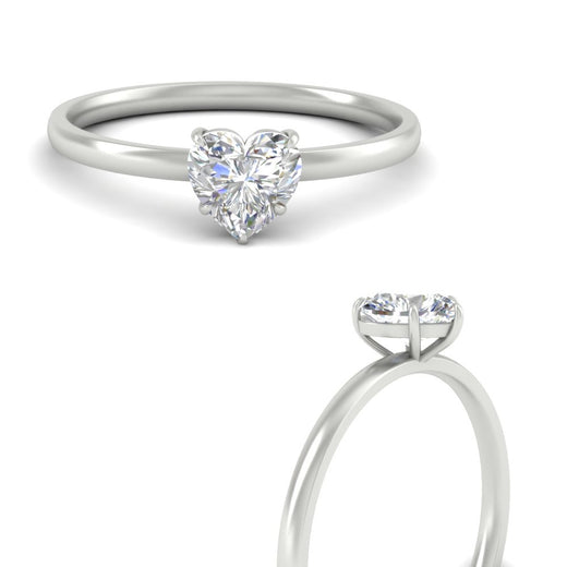 Heart Shaped 4 Prong Classic Solitaire Ring