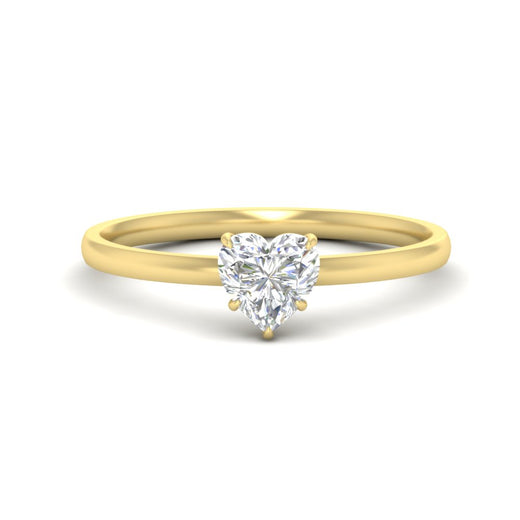 Heart Shaped 4 Prong Classic Solitaire Ring