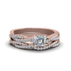Load image into Gallery viewer, classic-lab-grown-asscher-cut-twisted-vine-wedding-set-in-14K-rose-gold-FD8233AS-NL-RG