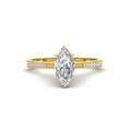 Thumbnail 2 - classic-lab-grown-marquise-solitaire-ring-on-pavé-band-in-yellow-gold-FD11145MQR-NL-YG