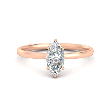 Marquise Shaped 4 Prong Classic Solitaire Ring