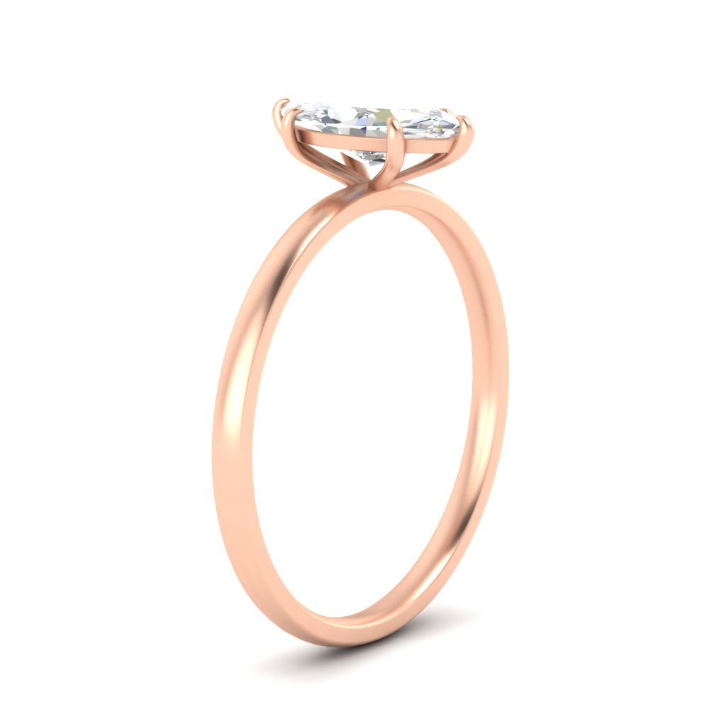 Marquise Shaped 4 Prong Classic Solitaire Ring