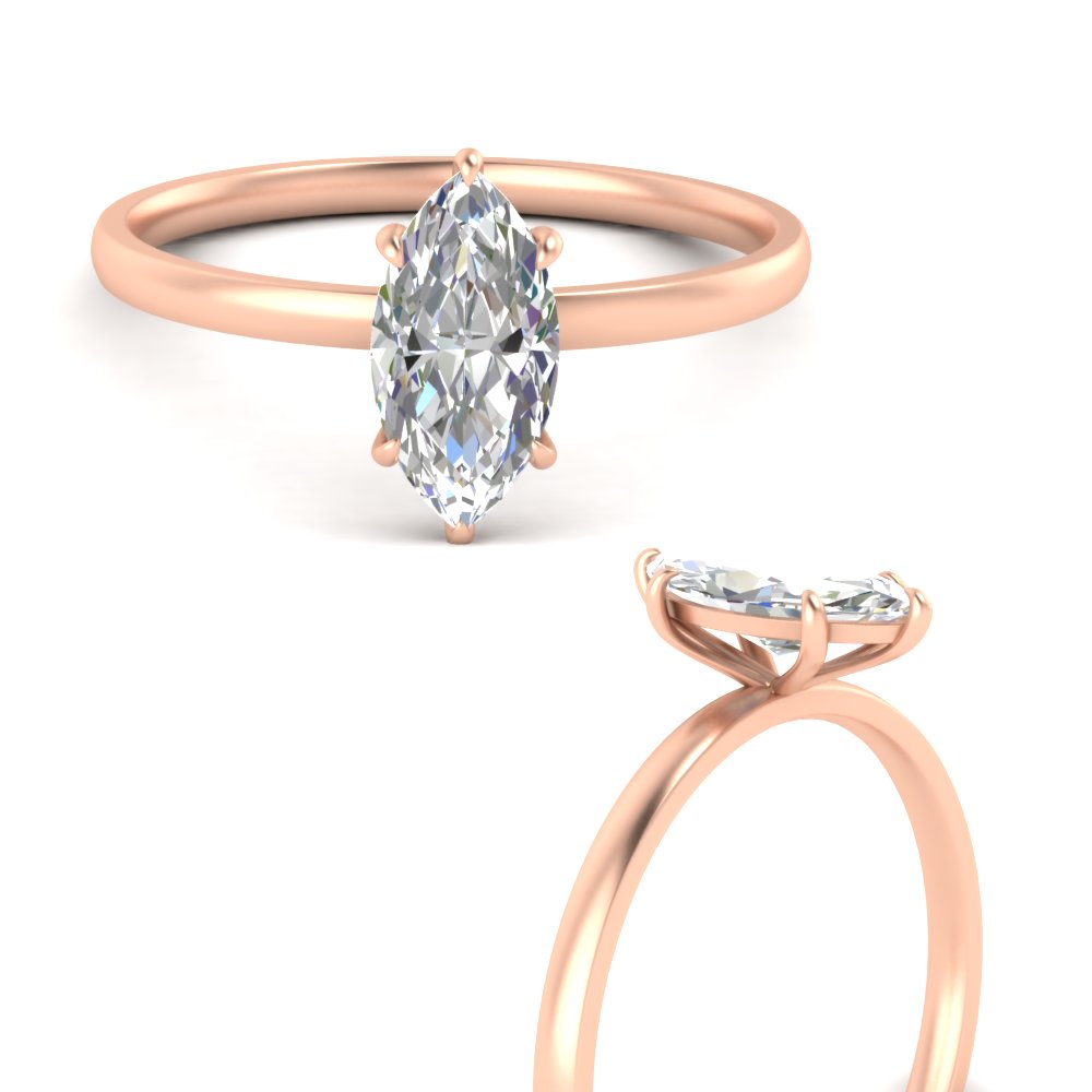 Marquise Shaped 4 Prong Classic Solitaire Ring