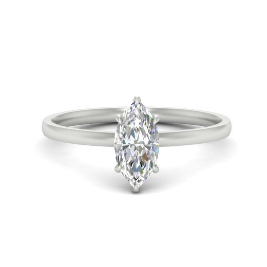 Marquise Shaped 4 Prong Classic Solitaire Ring