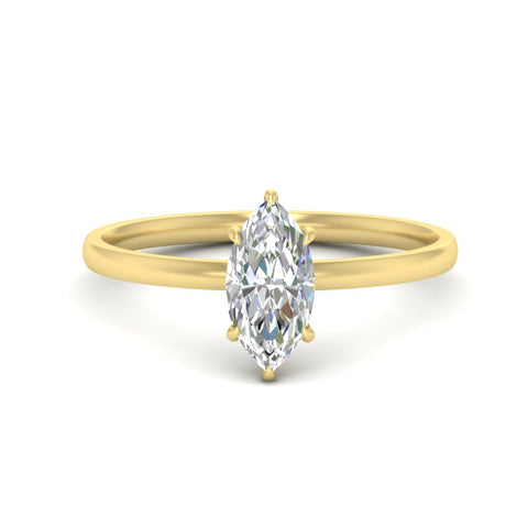 Marquise Shaped 4 Prong Classic Solitaire Ring