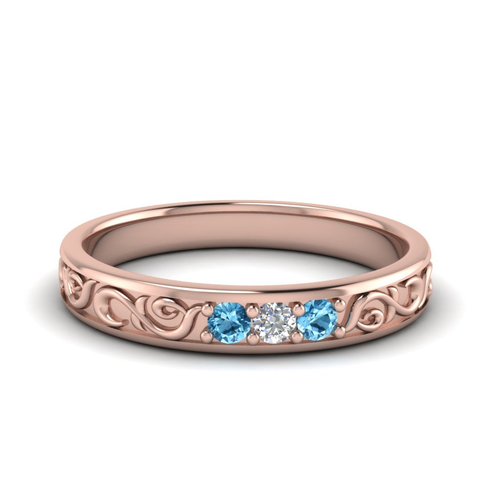 Classic Mens 3 Stone Wedding Band