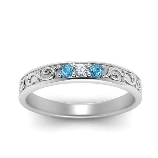 Classic Mens 3 Stone Wedding Band