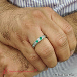 Load image into Gallery viewer, Classic Mens 3 Stone Wedding Band