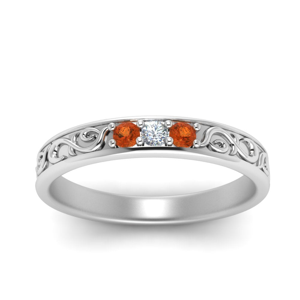 Classic Mens 3 Stone Wedding Band