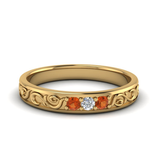 Classic Mens 3 Stone Wedding Band