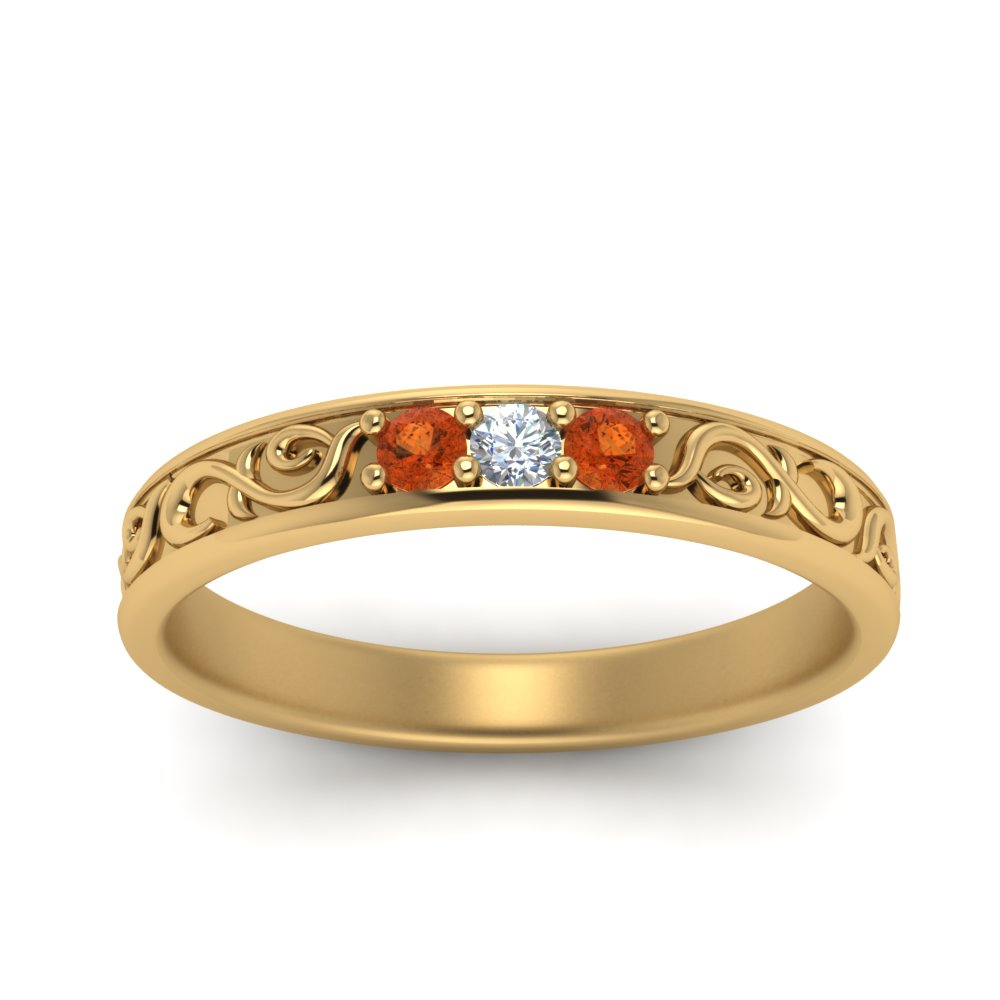 Classic Mens 3 Stone Wedding Band