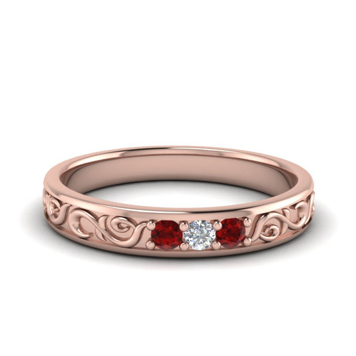 Classic Mens 3 Stone Wedding Band