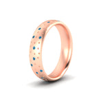 Load image into Gallery viewer, classic-mens-blue-topaz-wedding-ring-in-rose-gold-fdm8406bgicbltoangle2-nl-rg

