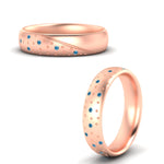 Load image into Gallery viewer, classic-mens-blue-topaz-wedding-ring-in-rose-gold-fdm8406bgicbltoangle3-nl-rg
